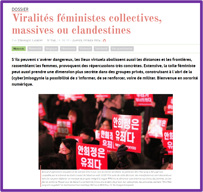 Viralités féministes collectives, massives ou clandestines